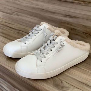 Steve Madden Alka white sneaker open back NWOB